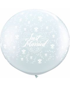 36" Just Married Flowers Clear 1 pcs