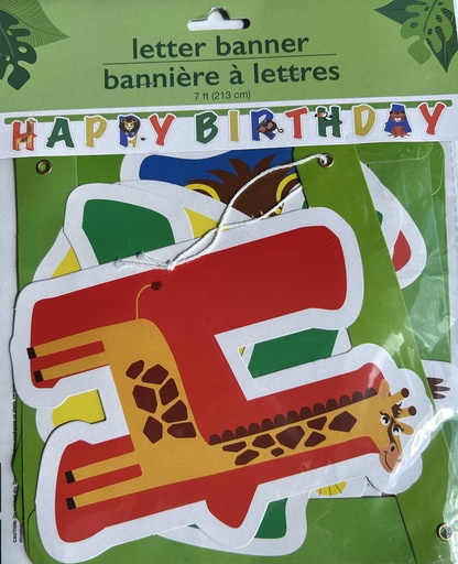 Letter Banner Animals 7 ft