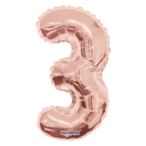 14" Number 3 Rose Gold Kaleidoscope
