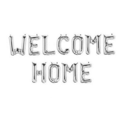 17" Welcome Home! Silver 12 Letters