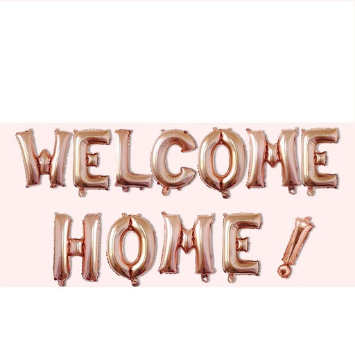 17" Welcome Home! Rose Gold 12 Letters